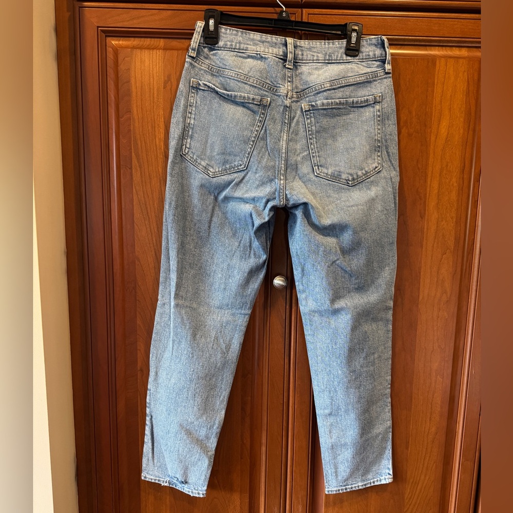 Old Navy O.G. Straight Button Fly High Rise Ripped Jeans - Picture 6 of 7